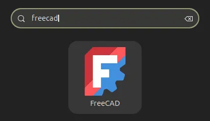 Ubuntu's launcher showing FreeCAD application including its icon