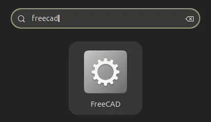 Ubuntu's launcher showing FreeCAD application including its icon